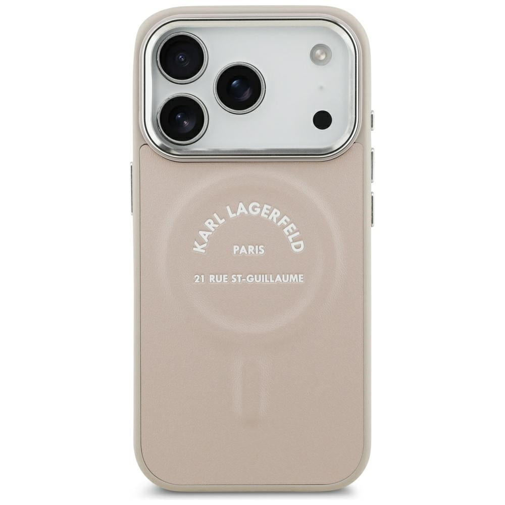 Karl Lagerfeld iPhone 17 Pro/iPhone 18 Pro Deksel Embossed Ring RSG Logo Rosa