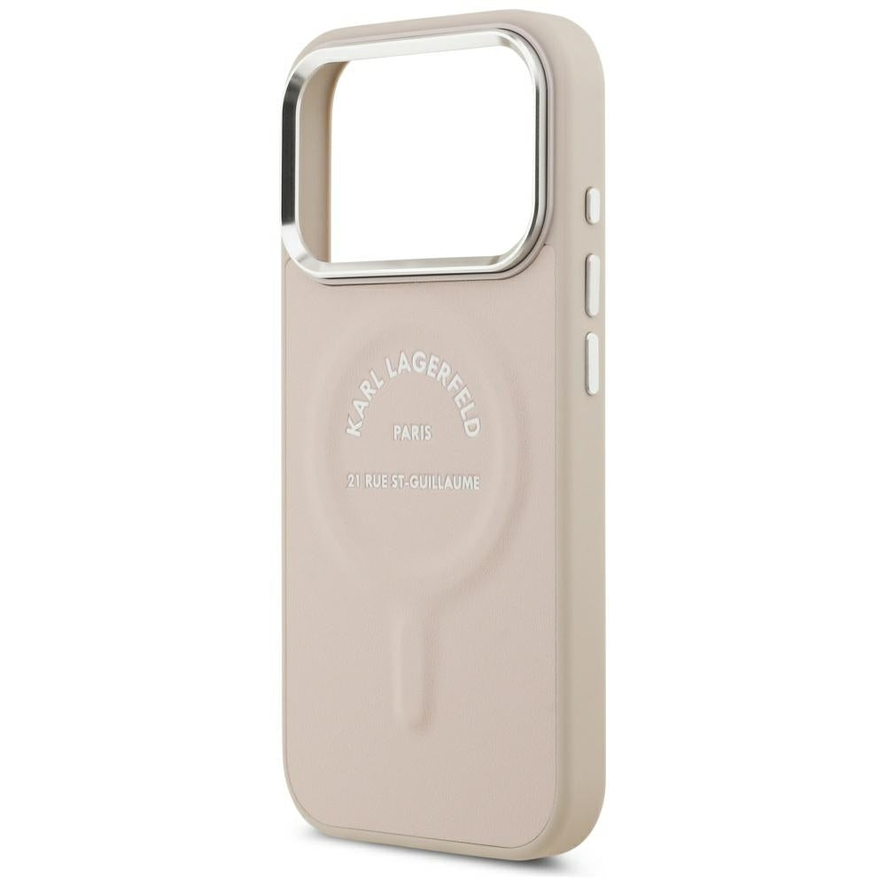 Karl Lagerfeld iPhone 17 Pro/iPhone 18 Pro Deksel Embossed Ring RSG Logo Rosa