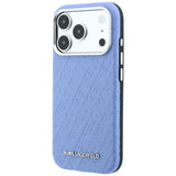 Karl Lagerfeld iPhone 17 Pro Max/iPhone 18 Pro Max Deksel Grained Allover Logo Blå