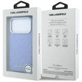 Karl Lagerfeld iPhone 17 Pro Max/iPhone 18 Pro Max Deksel Grained Allover Logo Blå
