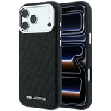 Karl Lagerfeld iPhone 17 Pro Max/iPhone 18 Pro Max Deksel Grained Allover Logo Svart