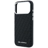 Karl Lagerfeld iPhone 17 Pro Max/iPhone 18 Pro Max Deksel Grained Allover Logo Svart