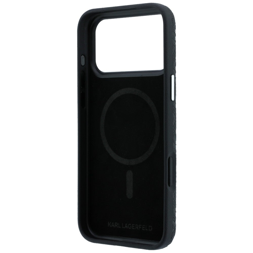 Karl Lagerfeld iPhone 17 Pro Max/iPhone 18 Pro Max Deksel Grained Allover Logo Svart