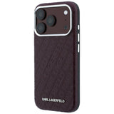 Karl Lagerfeld iPhone 17 Pro/iPhone 18 Pro Deksel Grained Allover Logo Burgundy