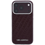 Karl Lagerfeld iPhone 17 Pro Max/iPhone 18 Pro Max Deksel Grained Allover Logo Burgundy