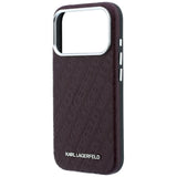 Karl Lagerfeld iPhone 17 Pro Max/iPhone 18 Pro Max Deksel Grained Allover Logo Burgundy