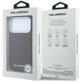 Karl Lagerfeld iPhone 17 Pro Max/iPhone 18 Pro Max Deksel Grained Allover Logo Burgundy