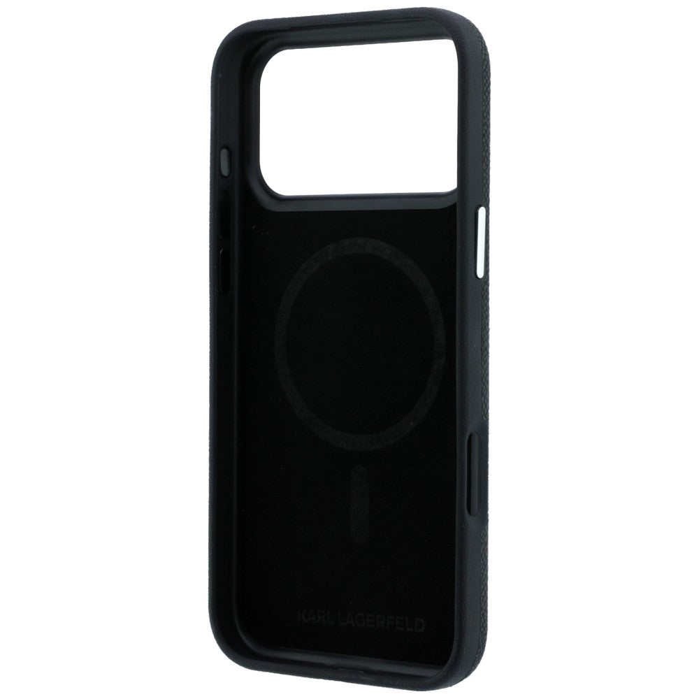 Karl Lagerfeld iPhone 17 Pro/iPhone 18 Pro Deksel Grained Elongated Logo Svart