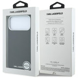 Karl Lagerfeld iPhone 17 Pro/iPhone 18 Pro Deksel Grained Elongated Logo Svart