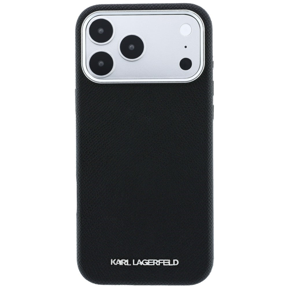 Karl Lagerfeld iPhone 17 Pro Max/iPhone 18 Pro Max Deksel Grained Elongated Logo Svart