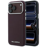 Karl Lagerfeld iPhone 17 Pro Max/iPhone 18 Pro Max Deksel Grained Elongated Logo Burgundy