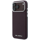 Karl Lagerfeld iPhone 17 Pro Max/iPhone 18 Pro Max Deksel Grained Elongated Logo Burgundy
