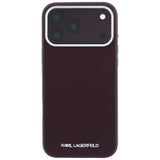 Karl Lagerfeld iPhone 17 Pro Max/iPhone 18 Pro Max Deksel Grained Elongated Logo Burgundy