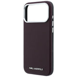 Karl Lagerfeld iPhone 17 Pro Max/iPhone 18 Pro Max Deksel Grained Elongated Logo Burgundy