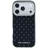 Karl Lagerfeld iPhone 17 Pro/iPhone 18 Pro Deksel Rhinestones Electroplated Logo Svart