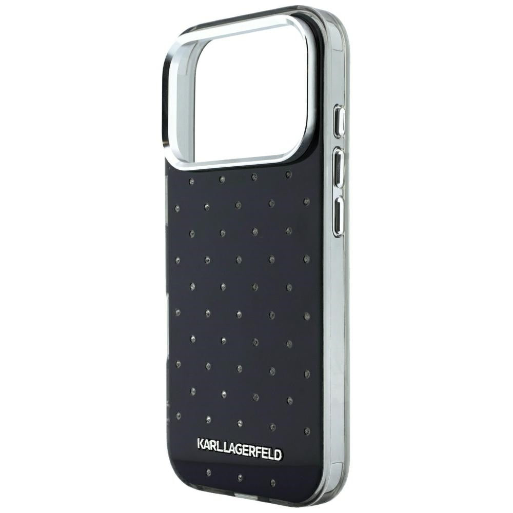 Karl Lagerfeld iPhone 17 Pro/iPhone 18 Pro Deksel Rhinestones Electroplated Logo Svart