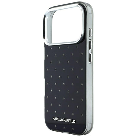 Karl Lagerfeld iPhone 17 Pro/iPhone 18 Pro Deksel Rhinestones Electroplated Logo Svart