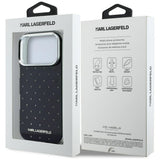 Karl Lagerfeld iPhone 17 Pro/iPhone 18 Pro Deksel Rhinestones Electroplated Logo Svart