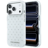 Karl Lagerfeld iPhone 17 Pro/iPhone 18 Pro Deksel med rhinsteiner, galvanisert logo, Hvit