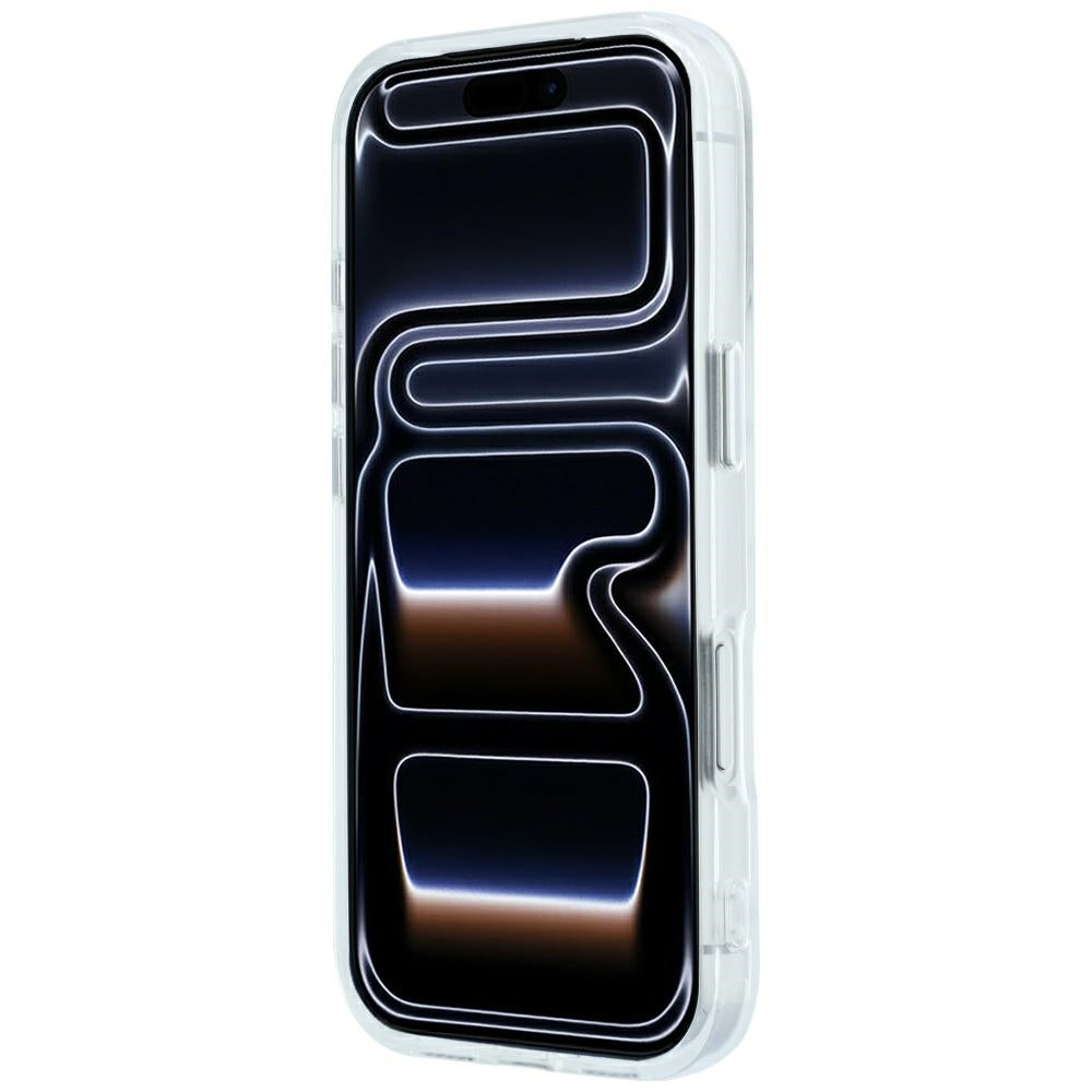 Karl Lagerfeld iPhone 17 Pro/iPhone 18 Pro Deksel med rhinsteiner, galvanisert logo, Hvit