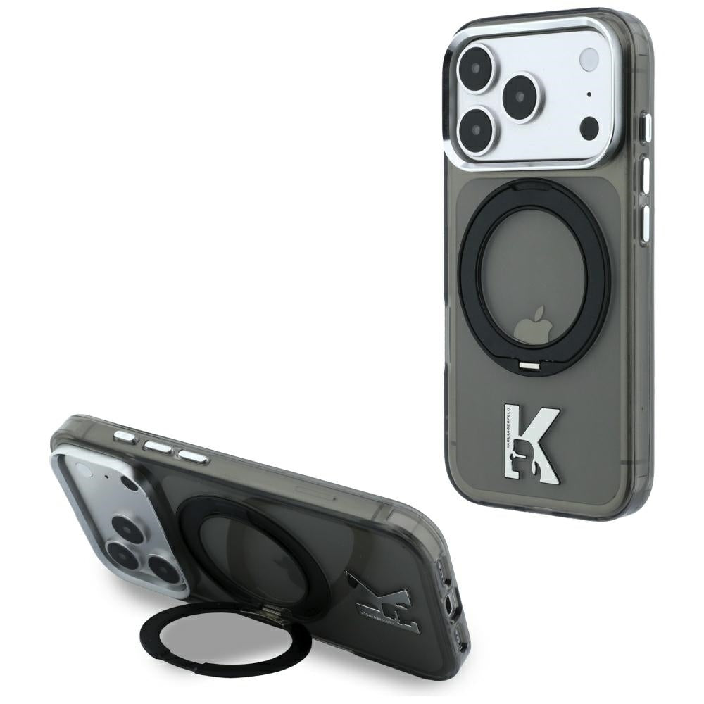 Karl Lagerfeld iPhone 17 Pro Max/iPhone 18 Pro Max Deksel Ring Stand Kameo Svart