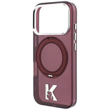 Karl Lagerfeld iPhone 17 Pro/iPhone 18 Pro Deksel Ring Stand Kameo burgunder