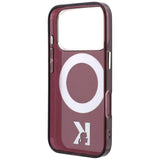 Karl Lagerfeld iPhone 17 Pro/iPhone 18 Pro Deksel Ring Stand Kameo burgunder
