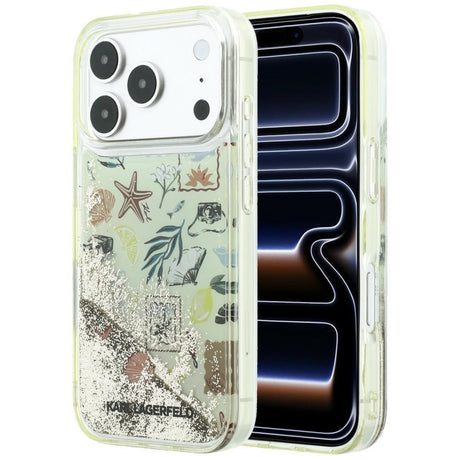 Karl Lagerfeld iPhone 17 Pro/iPhone 18 Pro Deksel Liquid Glitter Beach Beige