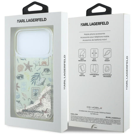 Karl Lagerfeld iPhone 17 Pro/iPhone 18 Pro Deksel Liquid Glitter Beach Beige