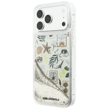 Karl Lagerfeld Deksel til iPhone 17 Pro Max/iPhone 18 Pro Max Liquid Glitter Beach Beige