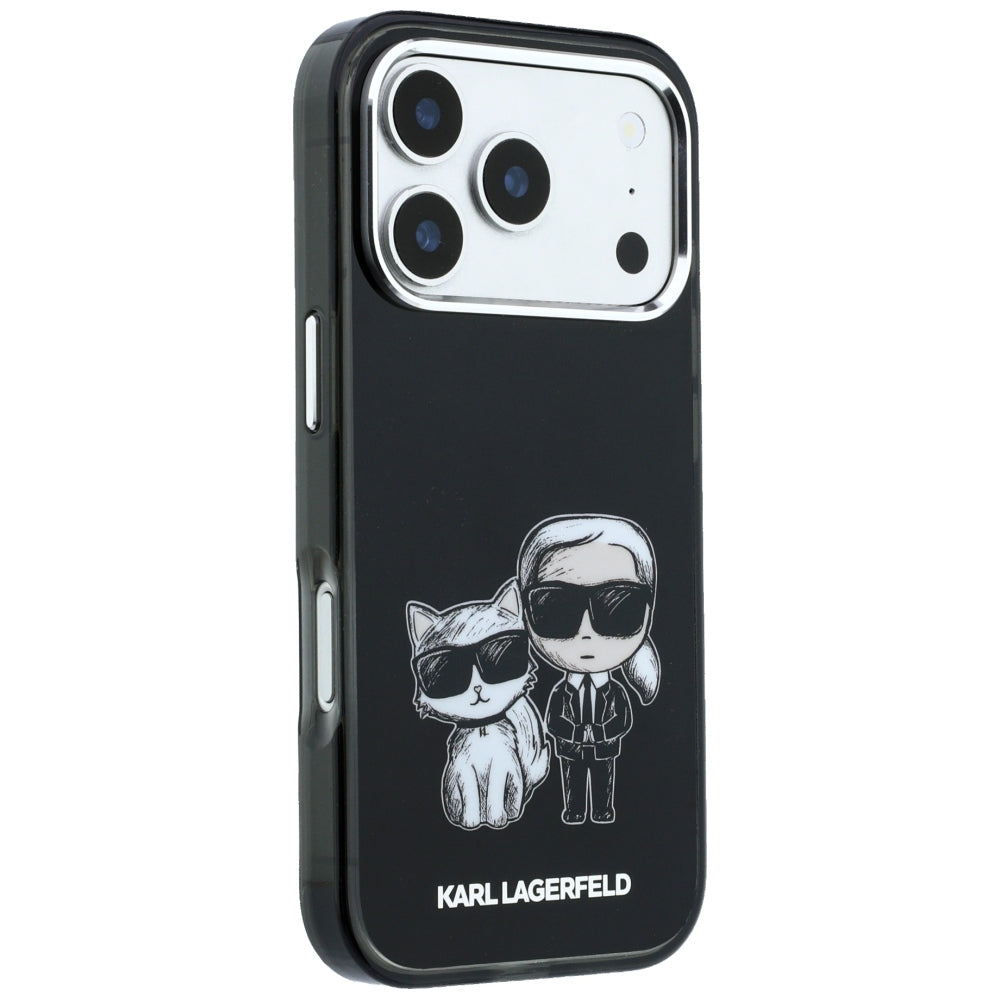 Karl Lagerfeld iPhone 17 Pro/iPhone 18 Pro Deksel Karl & Choupette Sketch Svart