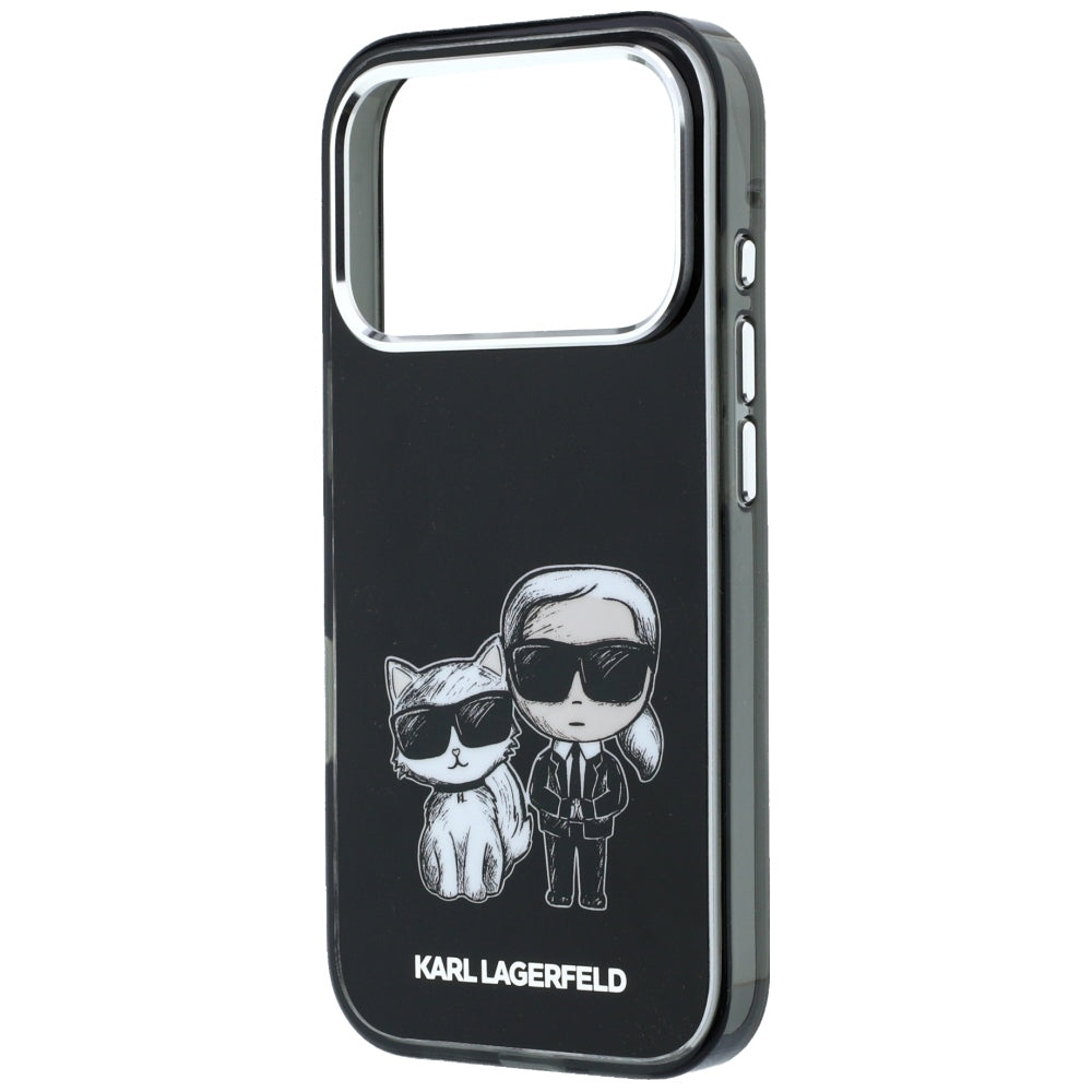 Karl Lagerfeld iPhone 17 Pro Max/iPhone 18 Pro Max Deksel Karl & Choupette Sketch Svart