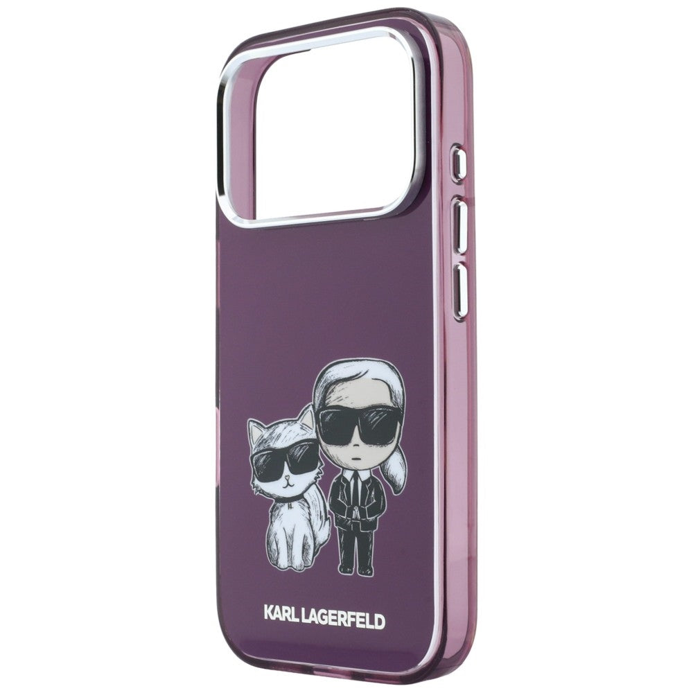 Karl Lagerfeld iPhone 17 Pro/iPhone 18 Pro Deksel Karl & Choupette Sketch Burgundy