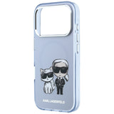 Karl Lagerfeld iPhone 17 Pro/iPhone 18 Pro Deksel Karl & Choupette Sketch Blå