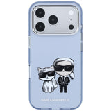 Karl Lagerfeld iPhone 17 Pro Max/iPhone 18 Pro Max Deksel Karl & Choupette Sketch Blå