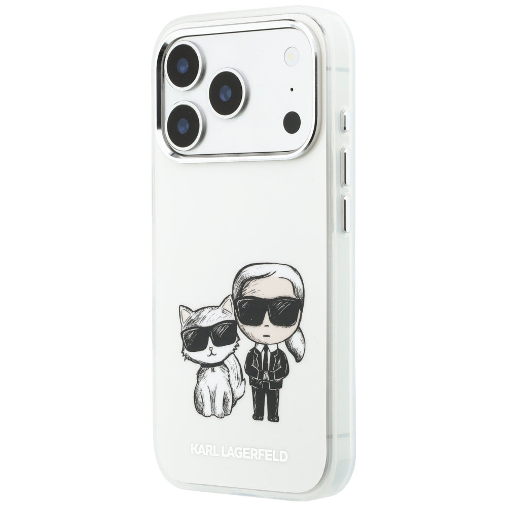 Karl Lagerfeld iPhone 17 Pro/iPhone 18 Pro Deksel Karl & Choupette Sketch Beige