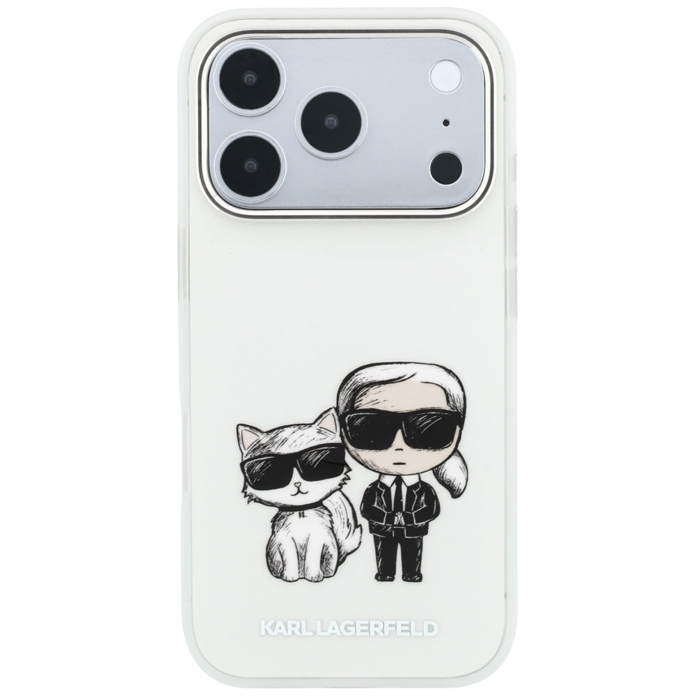 Karl Lagerfeld iPhone 17 Pro/iPhone 18 Pro Deksel Karl & Choupette Sketch Beige