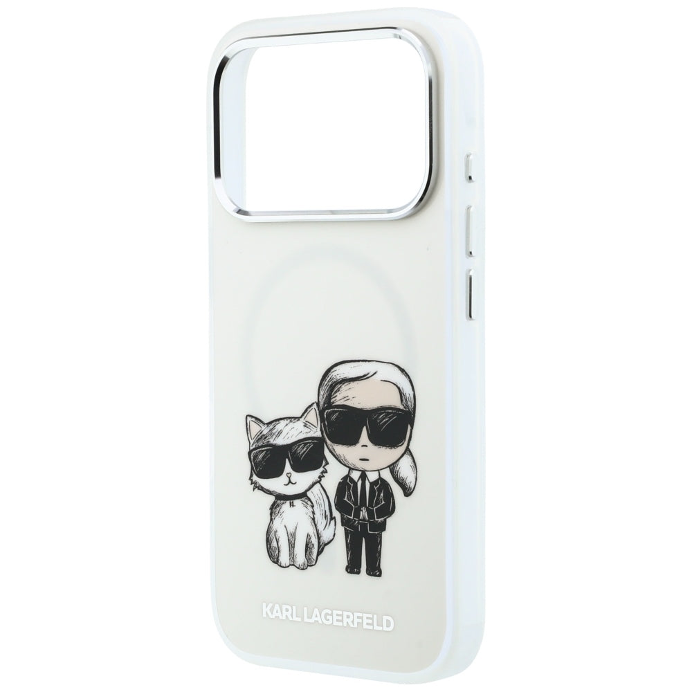 Karl Lagerfeld iPhone 17 Pro/iPhone 18 Pro Deksel Karl & Choupette Sketch Beige