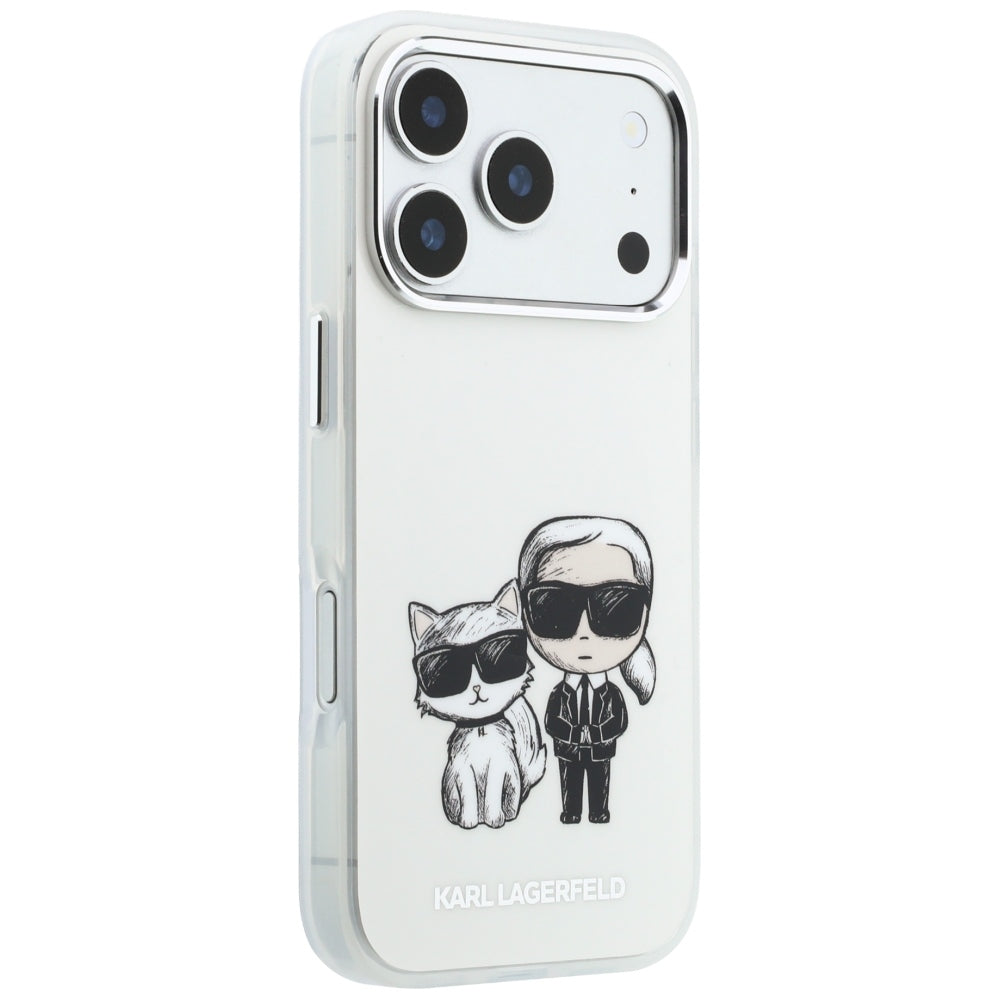 Karl Lagerfeld iPhone 17 Pro Max/iPhone 18 Pro Max Deksel Karl & Choupette Sketch Beige
