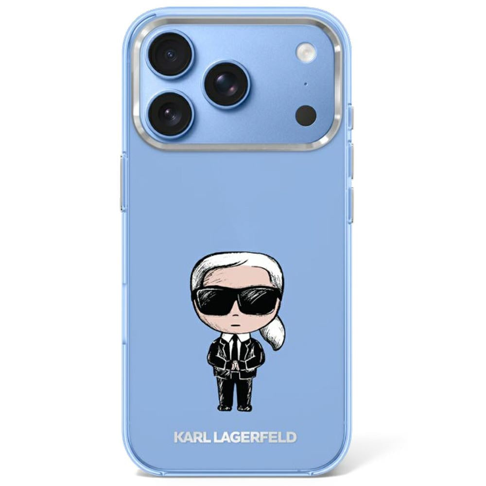 Karl Lagerfeld iPhone 17 Pro/iPhone 18 Pro Deksel Ikonik Sketch Blå