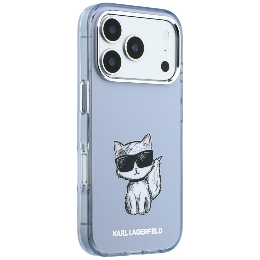 Karl Lagerfeld iPhone 17 Pro/iPhone 18 Pro Deksel Choupette Sketch Blå