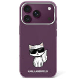 Karl Lagerfeld iPhone 17 Pro/iPhone 18 Pro Deksel Choupette Sketch Burgundy