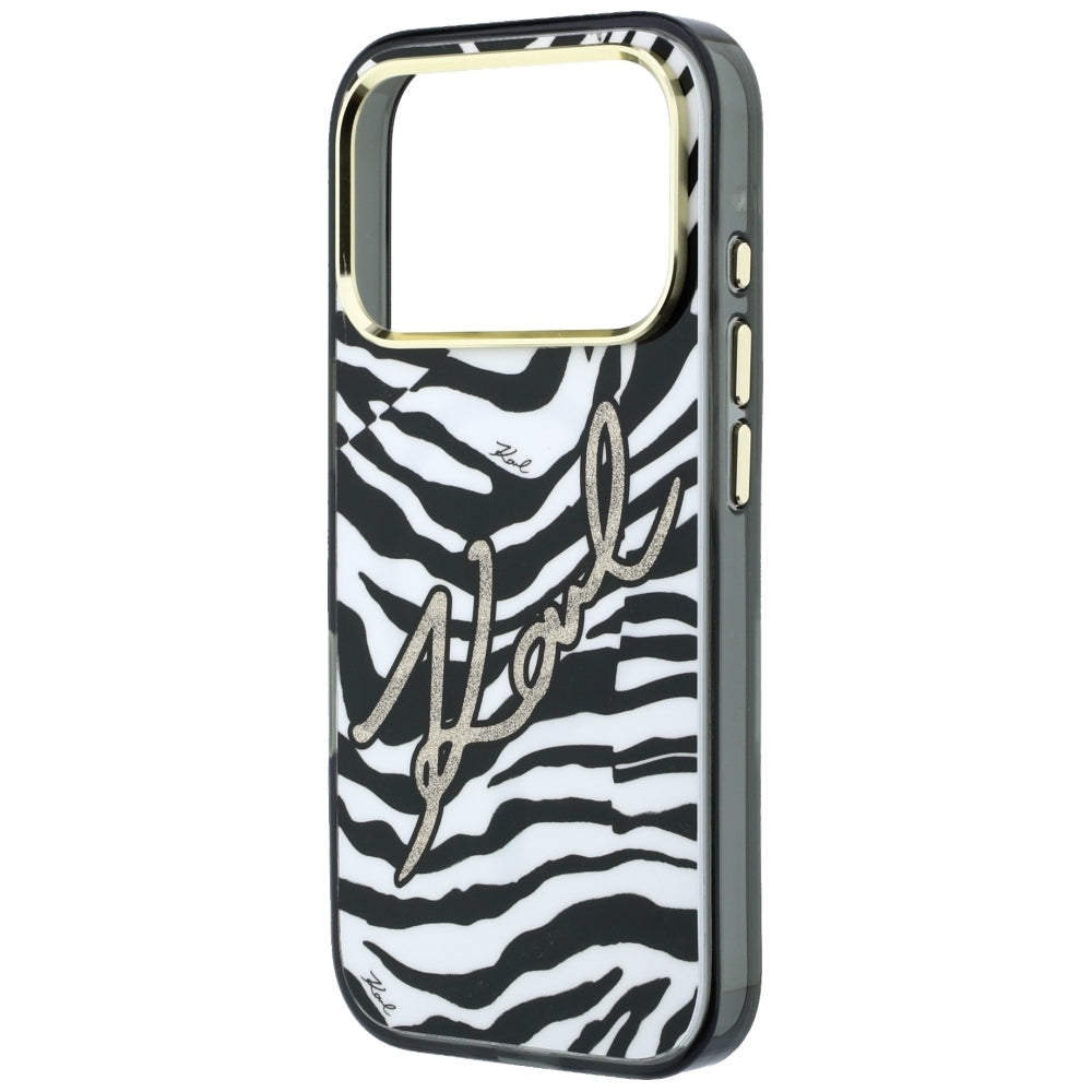 Karl Lagerfeld iPhone 17 Pro/iPhone 18 Pro Deksel Zebra Glitter Gull