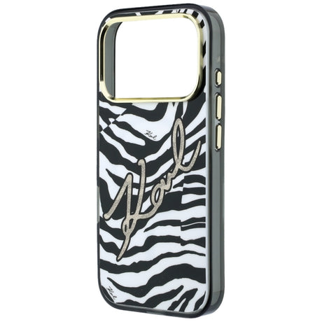 Karl Lagerfeld iPhone 17 Pro/iPhone 18 Pro Deksel Zebra Glitter Gull