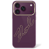 Karl Lagerfeld iPhone 17 Pro Max/iPhone 18 Pro Max Deksel Big Signature Burgundy