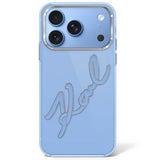 Karl Lagerfeld iPhone 17 Pro/iPhone 18 Pro Deksel Big Signature Blå