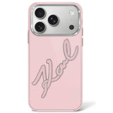 Karl Lagerfeld iPhone 17 Pro/iPhone 18 Pro Deksel Big Signature Rosa