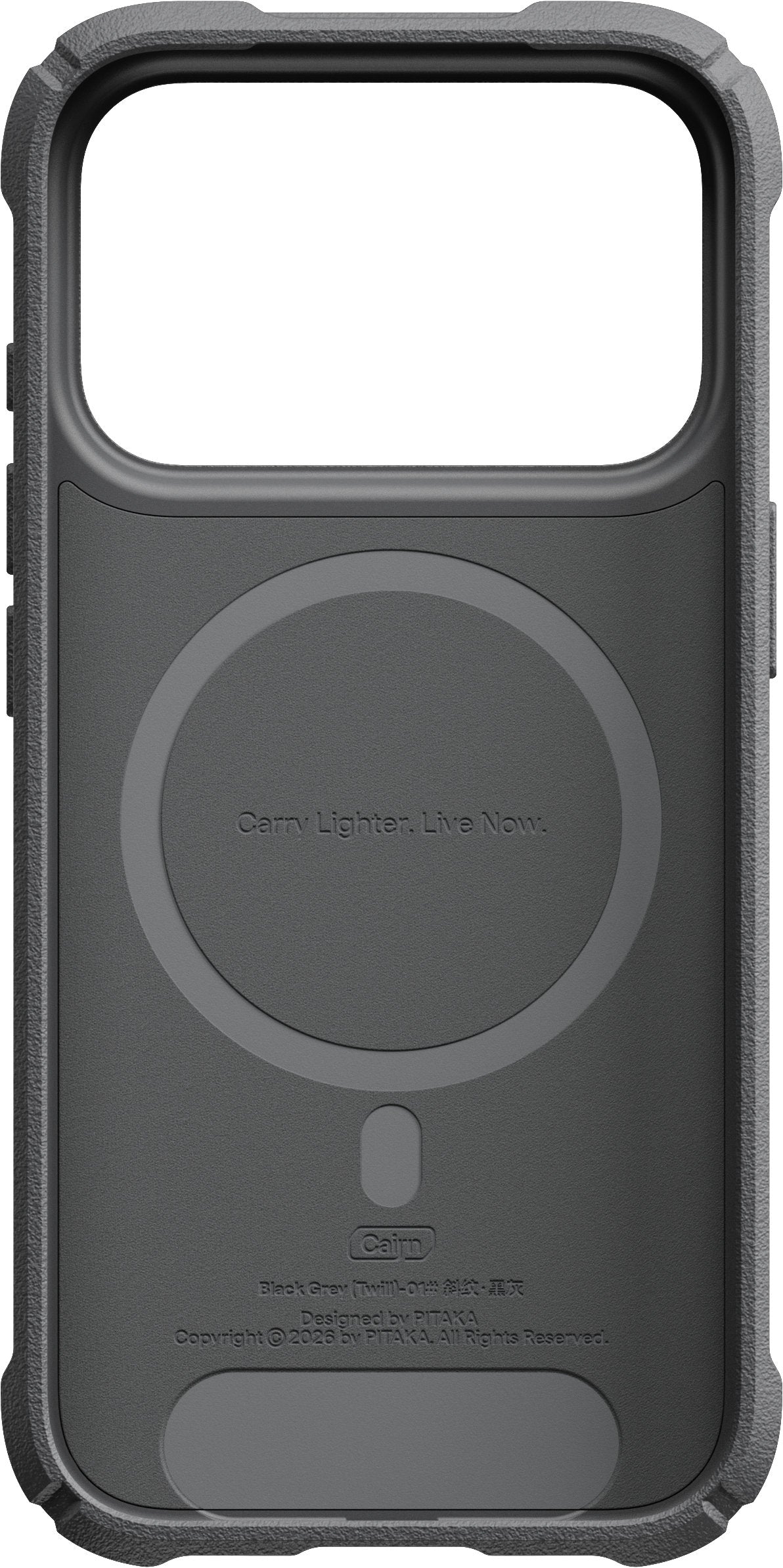 Pitaka iPhone 17 Pro/iPhone 18 Pro Deksel Cairn MagSafe Black/Grey Twill