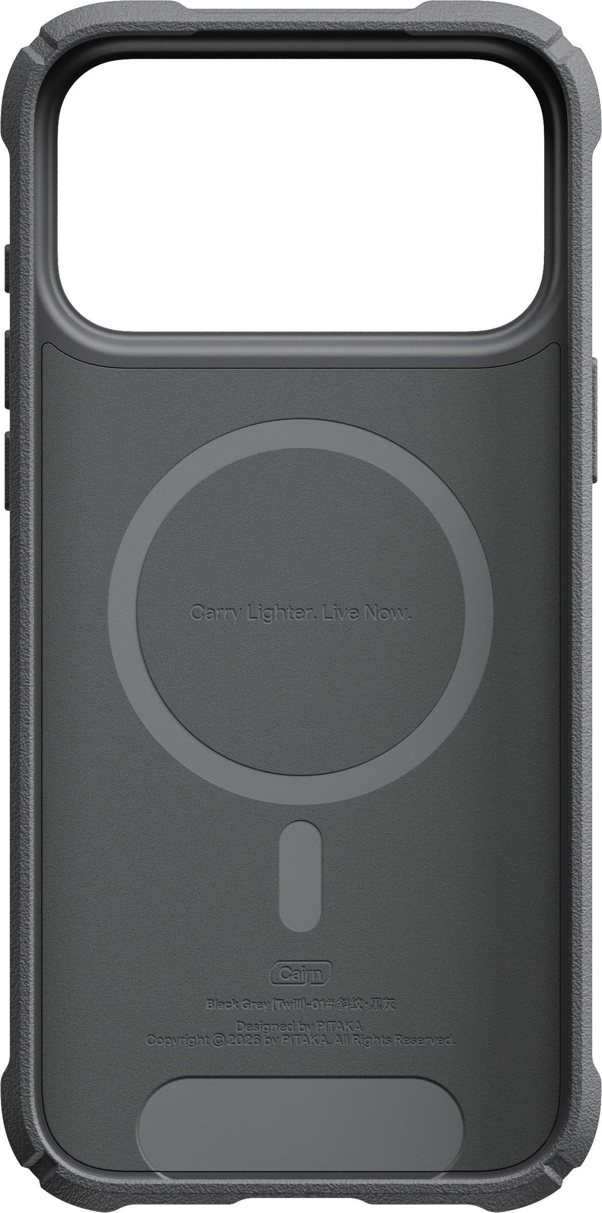 Pitaka iPhone 17 Pro Max/iPhone 18 Pro Max Deksel Cairn MagSafe Black/Grey Twill