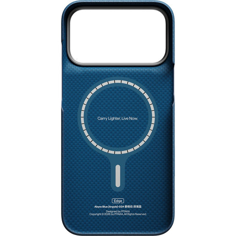 Pitaka iPhone 17 Pro Max/iPhone 18 Pro Max Deksel Edge MagSafe Argyle Abyss Blue